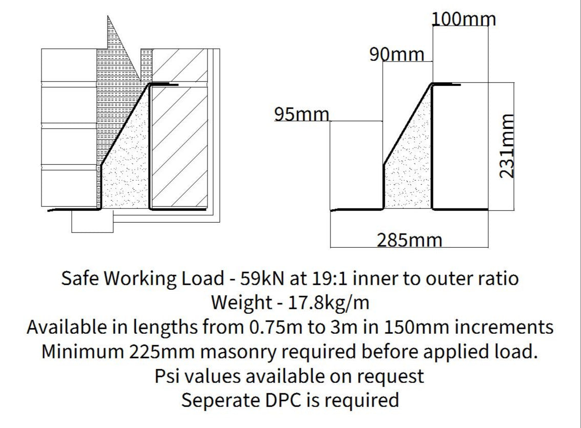 Earl 100-H - Heavy Duty 100mm Cavity Wall Lintel