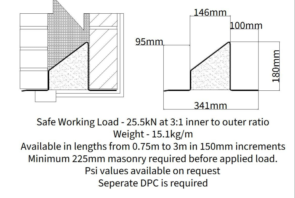Earl 150-S - Standard Duty 150mm Cavity Wall Lintel