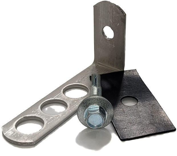 Stainless Steel Frame Cramp Ties (with and without drip), Isolation Pads and Tek Screws - 75mm, 100mm, 125mm, 200mm and 250mm
