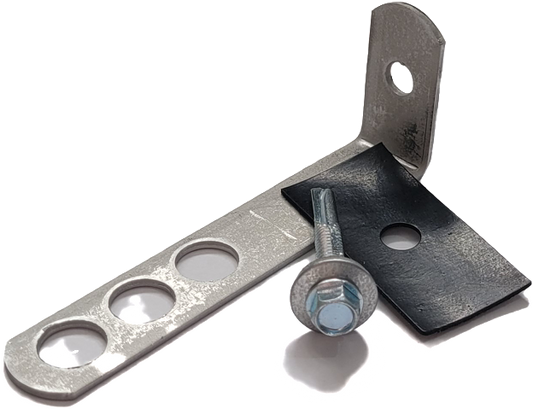 Stainless Steel Frame Cramp Ties (with and without drip), Isolation Pads and Tek Screws
