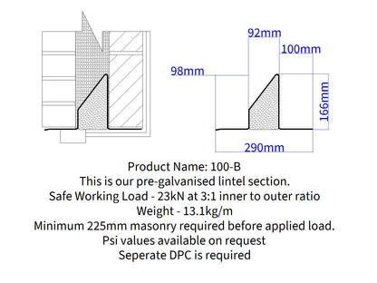 Earl Standard Duty 100mm Cavity Wall Lintel