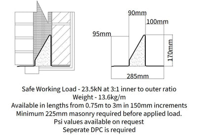 Earl 100-S - Standard 100mm Cavity Wall Lintel