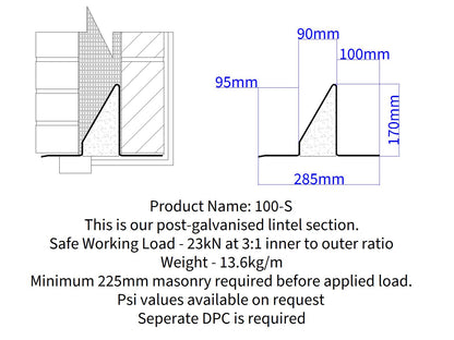 Earl Standard Duty 100mm Cavity Wall Lintel