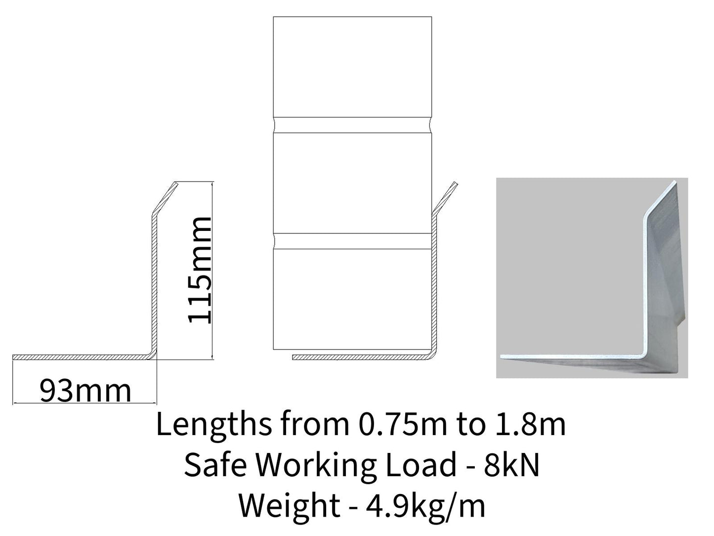 100mm Single Leaf Angle Lintel | L-Shaped Steel Lintel | Earl L-100